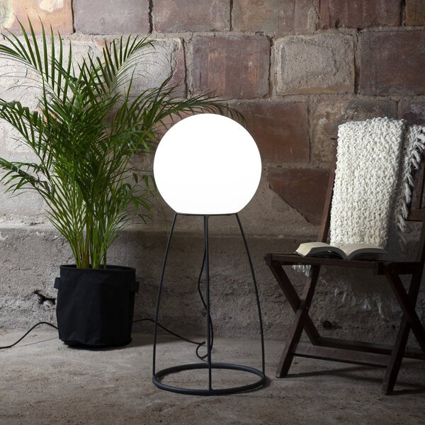 STAR TRADING Plafonieră Mallorca 95 cm alb/negru plastic/metal, Negru, Camera de zi / sufragerie, Plastic, Modern, Umbrelă în picioare