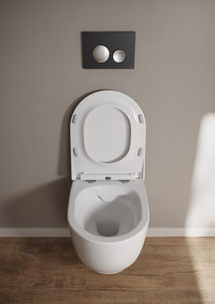 Cersanit Luna vas wc cu capac soft-close agăţat fără margine alb lucios S701-871