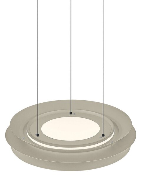 HELL Lampă suspendată LED Lys, culoare nisip, Ø 45cm, CCT, telecomandă, reglabil, Bej, Camera de zi / sufragerie, Alamă, Modern