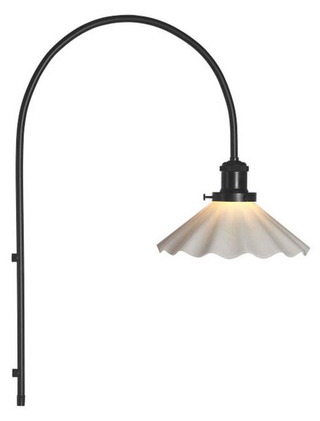 PR Home Aplică de perete August, opal, sticlă ondulată, Ø 25 cm, reglabil, Alb, Camera de zi / sufragerie, Sticlă, Scandinavă