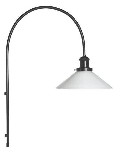 PR Home Aplică de perete August, opal, sticlă netedă, Ø 25 cm, reglabil, Alb, Camera de zi / sufragerie, Sticlă, Scandinavă
