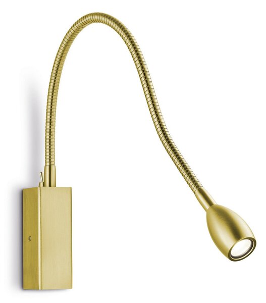 Knapstein Banu Aplică de perete LED cu întrerupător, alamă, 30 cm, Auriu / Alamă, Camera de zi / sufragerie, Aluminiu