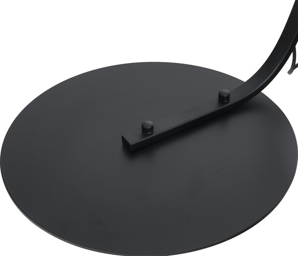 HOMCOM Lampa de Podea Arc Inalta, Design Modern cu Abajur din Tesatura si Baza Metalica, Comutator cu Pedala, Negru | Aosom Romania