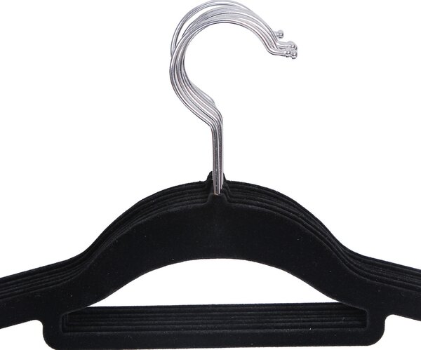 Set de 50 umerase de catifea, Songmics, Negru, 42.7x22x0.6 cm