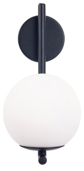 Forlight Aplica de perete Sfera Single, negru, sticlă, lățime 12 cm, reglabil, Negru, Baie, Aluminiu, Modern