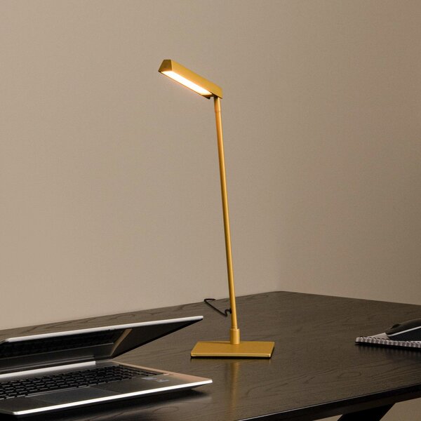 Lucide Lavale LED lampă de masă, galben ocru, dimabil, înălțime 42 cm, reglabil, Galben, Camera de zi / sufragerie, Metal, Modern