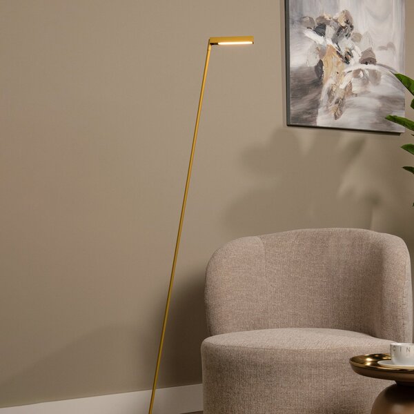 Lucide Lavale Lampadar LED, galben ocru, dimabil, înălțime 138 cm, reglabil, Galben, Camera de zi / sufragerie, Metal, Modern