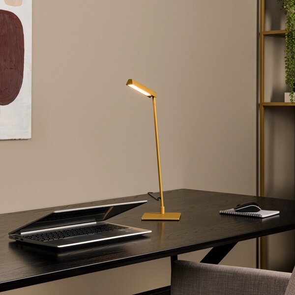 Lucide Lavale LED lampă de masă, galben ocru, dimabil, înălțime 42 cm, reglabil, Galben, Camera de zi / sufragerie, Metal, Modern