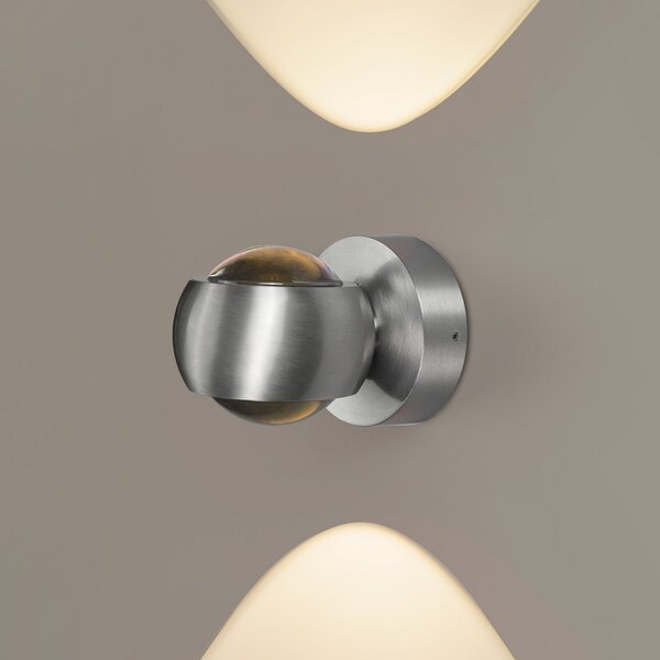 LCD LED lampă de perete pentru exterior, culoare aluminiu, sus&jos, CCT, dimabil, reglabil, Metalic, Aluminiu, Modern