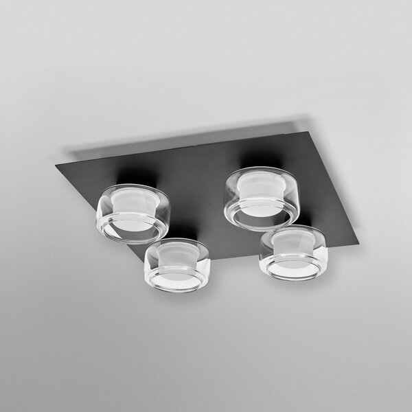 LEDVANCE Plafonieră LED Orbis Flame, negru, 4 becuri, IP44, Negru, Baie, Metal