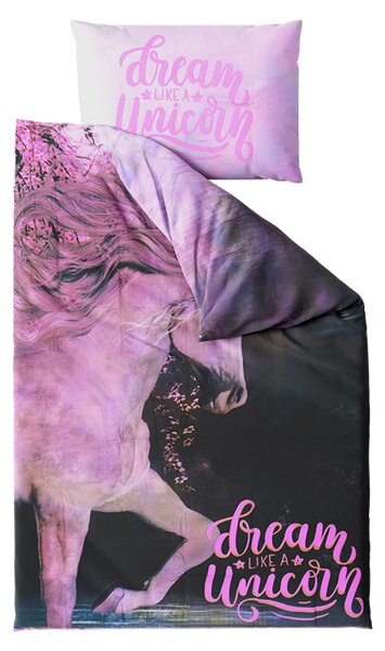 Lenjerie de pat pentru copii MAGIC HORSE colorata Dimensiune lenjerie de pat: 50 x 75 cm | 140 x 200 cm
