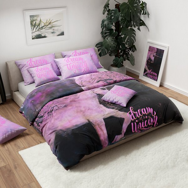 Lenjerie de pat pentru copii MAGIC HORSE colorata Dimensiune lenjerie de pat: 50 x 75 cm | 140 x 200 cm