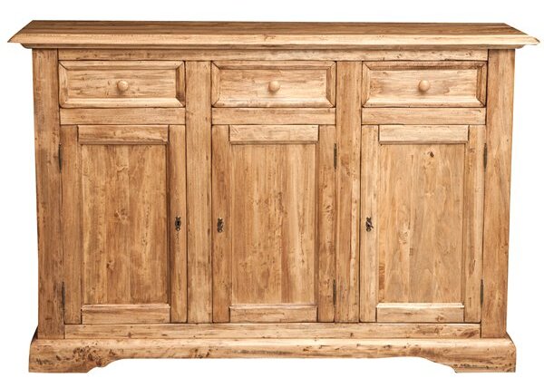 Bufet, L156 45 H103 cm, 3 usi 3 sertare, lemn masiv