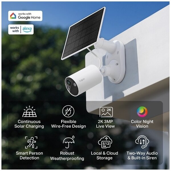 TP-Link - Cameră solară de exterior IP65 Wi-Fi