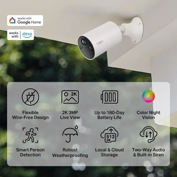 TP-Link - Cameră inteligentă de exterior Wi-Fi, IP65