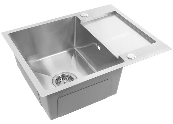 Rea Paul, chiuvetă din oțel cu 1 compartiment 600x480x185 mm, oțel periat, ZLE-06009
