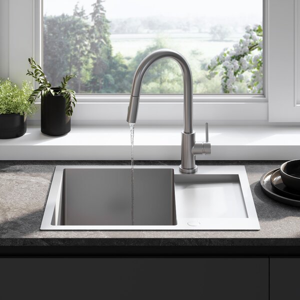 Rea Paul, chiuvetă din oțel cu 1 compartiment 600x480x185 mm, oțel periat, ZLE-06009