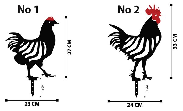 Set decorativ de accesorii metalice pentru grădină Chick (Negru). 1083005
