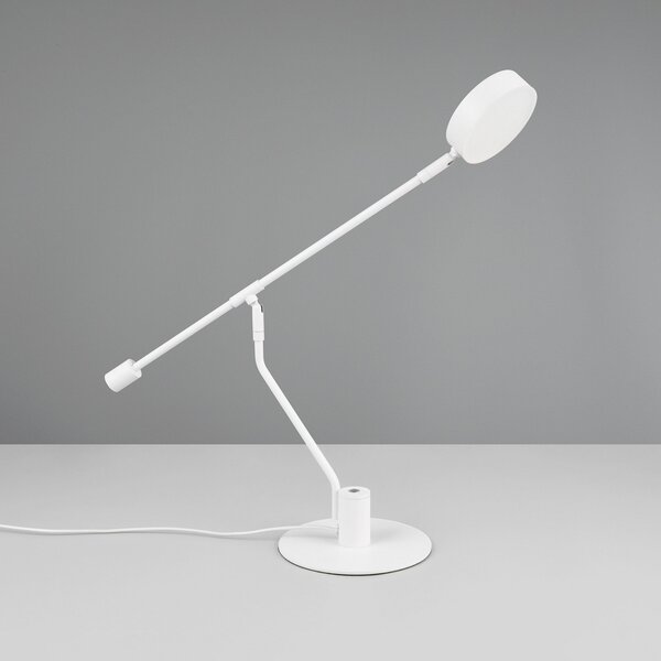Trio Lighting Lampă de birou Manduro LED, alb, metal, CCT, dimabil, reglabil, Alb, Studiu / Birou, Metal