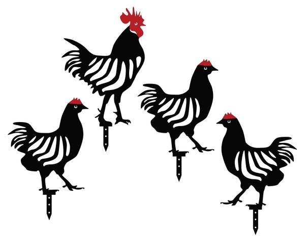 Set decorativ de accesorii metalice pentru grădină Chick (Negru). 1083005