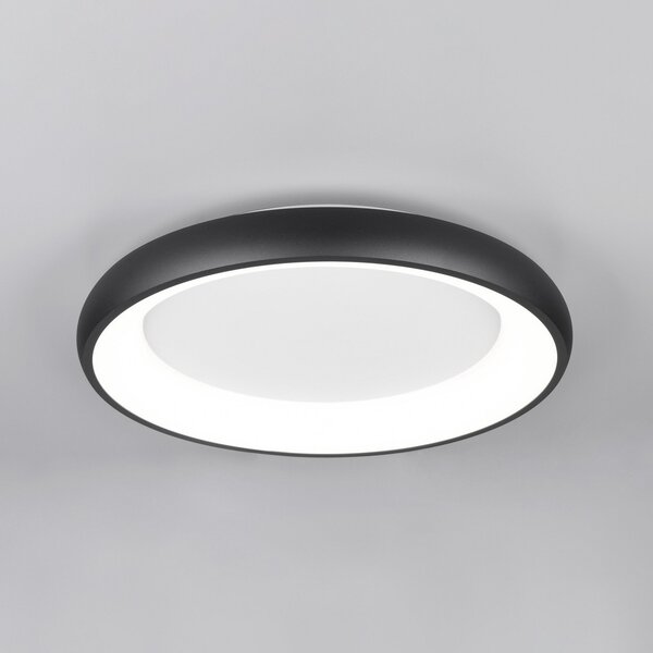 Trio Lighting Plafonieră LED Cardona, Ø 62 cm, negru mat, metal, CCT, reglabil, Negru, Camera de zi / sufragerie, Metal, Modern