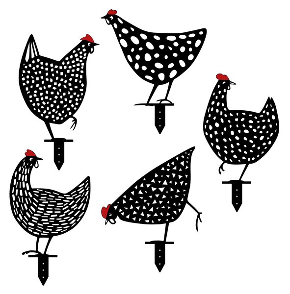 Set decorativ de accesorii metalice pentru grădină Chick (Negru). 1083190