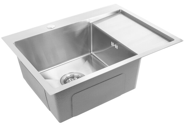 Rea Fin, chiuvetă din oțel cu 1 compartiment 620x480x185 mm, oțel periat, ZLE-06012