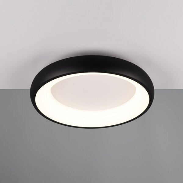 Trio Lighting Plafonieră LED Cardona, Ø 46,5 cm, negru mat, metal CCT, reglabil, Negru, Camera de zi / sufragerie, Metal, Modern