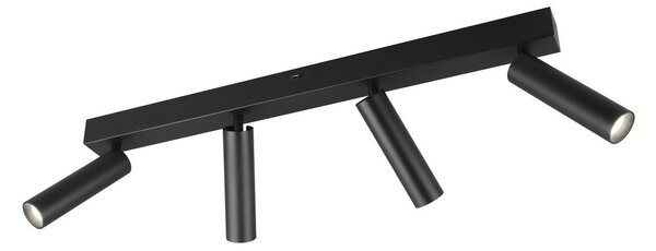 Trio Lighting Ambala LED spot de plafon, 4 becuri, negru, metal, CCT, dimabil, reglabil, Negru, Camera de zi / sufragerie, Metal, Modern