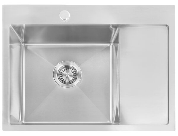 Rea Fin, chiuvetă din oțel cu 1 compartiment 620x480x185 mm, oțel periat, ZLE-06012