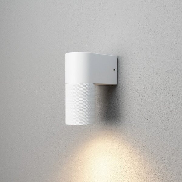 Konstsmide Lampă de perete pentru exterior Temi, alb, lățime 11 cm, aluminiu, reglabil, Alb, Aluminiu, Modern