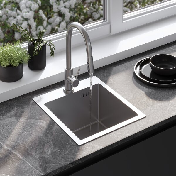 Rea Leo, chiuvetă din oțel cu 1 compartiment 400x450x185 mm, oțel, ZLE-06000
