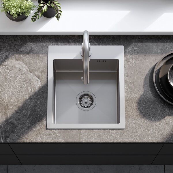 Rea Leo, chiuvetă din oțel cu 1 compartiment 400x450x185 mm, oțel, ZLE-06000
