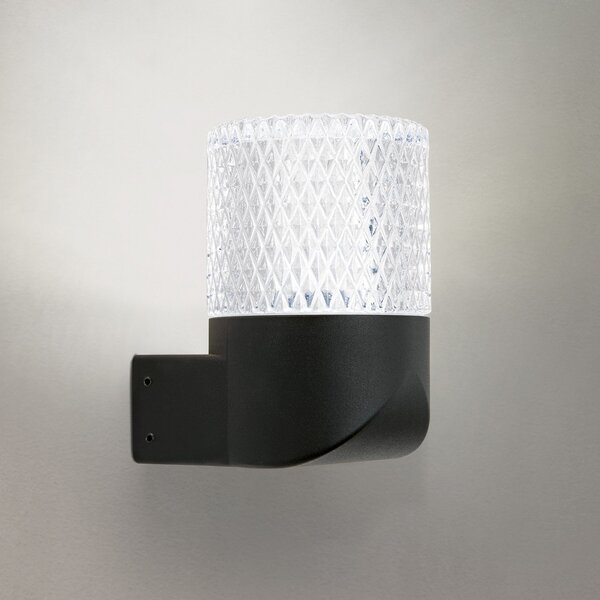 ORION LED lampă de perete pentru exterior Mondo, negru, înălțime 12 cm, aluminiu, Negru, Aluminiu, Modern