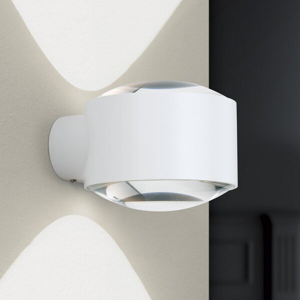 ORION Aplică de exterior Tatra LED, alb, Ø 10,2 cm, aluminiu, sus/jos, reglabil, Alb, Aluminiu, Modern