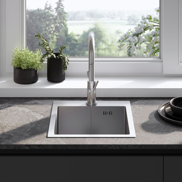 Rea Leo, chiuvetă din oțel cu 1 compartiment 400x450x185 mm, oțel, ZLE-06000