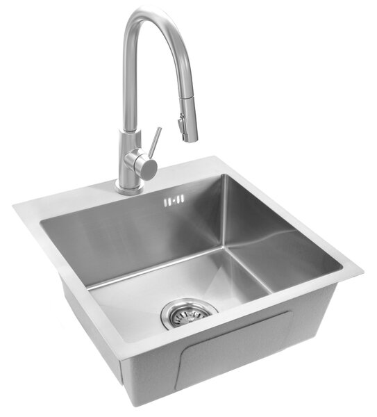 Rea Leo, chiuvetă din oțel cu 1 compartiment 400x450x185 mm, oțel, ZLE-06000
