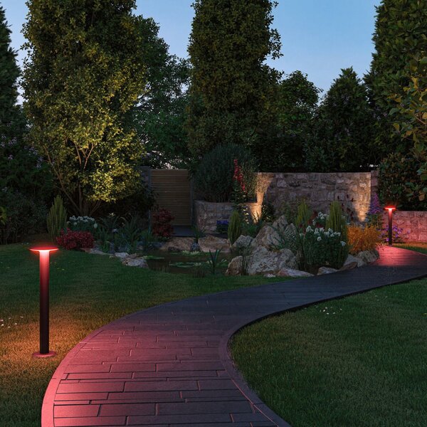 Paulmann Plug & Shine LED bornă luminoasă LED, RGBW, ZigBee, reglabil, Negru, Metal