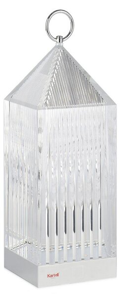 Kartell Lampă de masă LED reîncărcabilă Lanternă, cristal, reciclată, IP54, reglabil, Transparent, dormitor, Plastic, Design