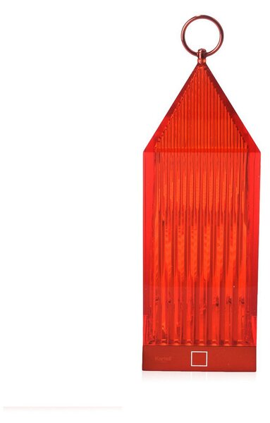 Kartell Lampă de masă LED reîncărcabilă Lanternă, roșie, reciclată, IP54, reglabil, Roșu, dormitor, Plastic, Design