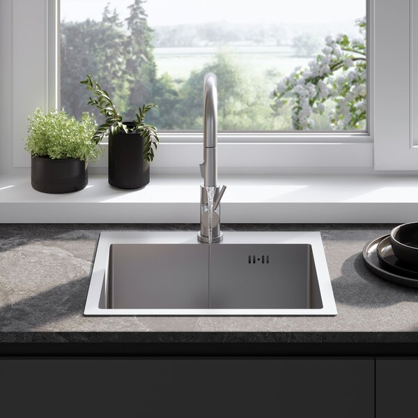 Rea Leo, chiuvetă din oțel cu 1 compartiment 500x450x185 mm, oțel, ZLE-06003