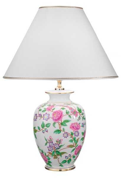 Austrolux Kolarz Giardino Flora lampă de masă, înălțime 43 cm, alb/colorat, Multicolor, Camera de zi / sufragerie, Țesătură / Textil, Design