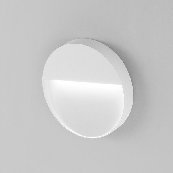 Egger Licht DLS Aplică de exterior Vigo XL, alb Ø 20 cm aluminiu 3.000 K, Alb, Hol, Aluminiu, Modern, Soclu de perete jos