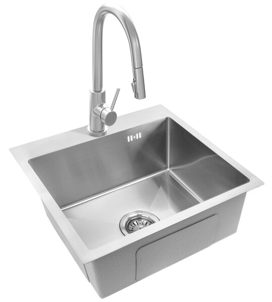 Rea Leo, chiuvetă din oțel cu 1 compartiment 500x450x185 mm, oțel, ZLE-06003
