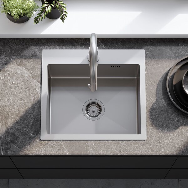 Rea Leo, chiuvetă din oțel cu 1 compartiment 500x450x185 mm, oțel, ZLE-06003