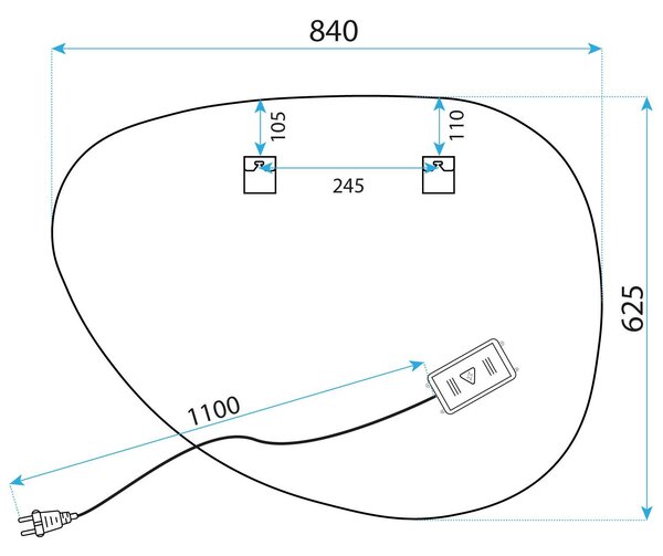 Oglindă LED 84x63cm H142
