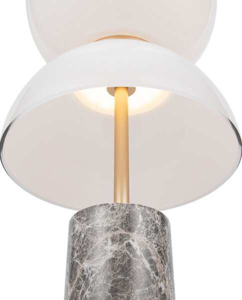 Maytoni LED lampă de masă Kyoto, gri, înălțime 46 cm, marmură, Gri, Camera de zi / sufragerie, Metal