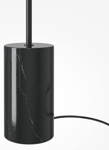 Maytoni Lampadar LED Kyoto, negru, înălțime 145 cm, marmură, Negru, Camera de zi / sufragerie, Metal
