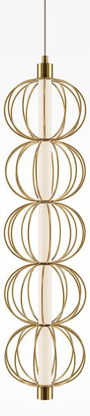 Maytoni Lampă suspendată LED Golden Cage, verticală, Ø 13,9 cm, Auriu / Alamă, Camera de zi / sufragerie, Metal