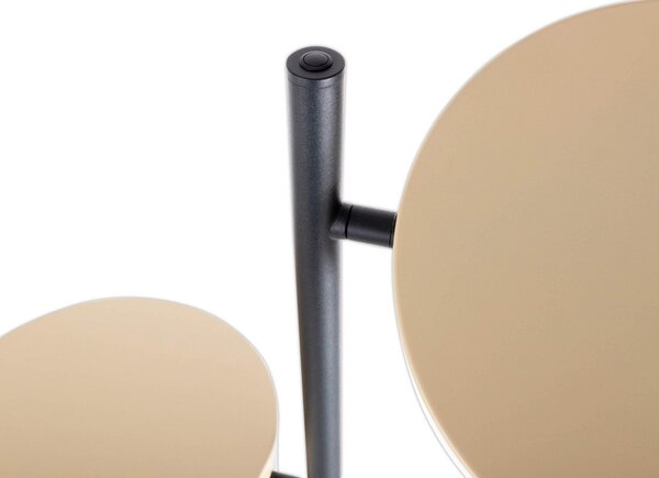Näve LED lampadar Tessa negru/bej 165 cm Touchdim CCT 2 becuri., reglabil, Negru, Camera de zi / sufragerie, Metal, Modern, Proiector vertical